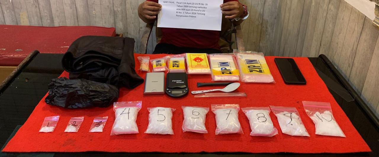 Polresta Jambi Berhasil Menggagalkan Peredaran Narkoba dan Mengamankan Pelaku Dengan Membawa 602 Gram Sabu.