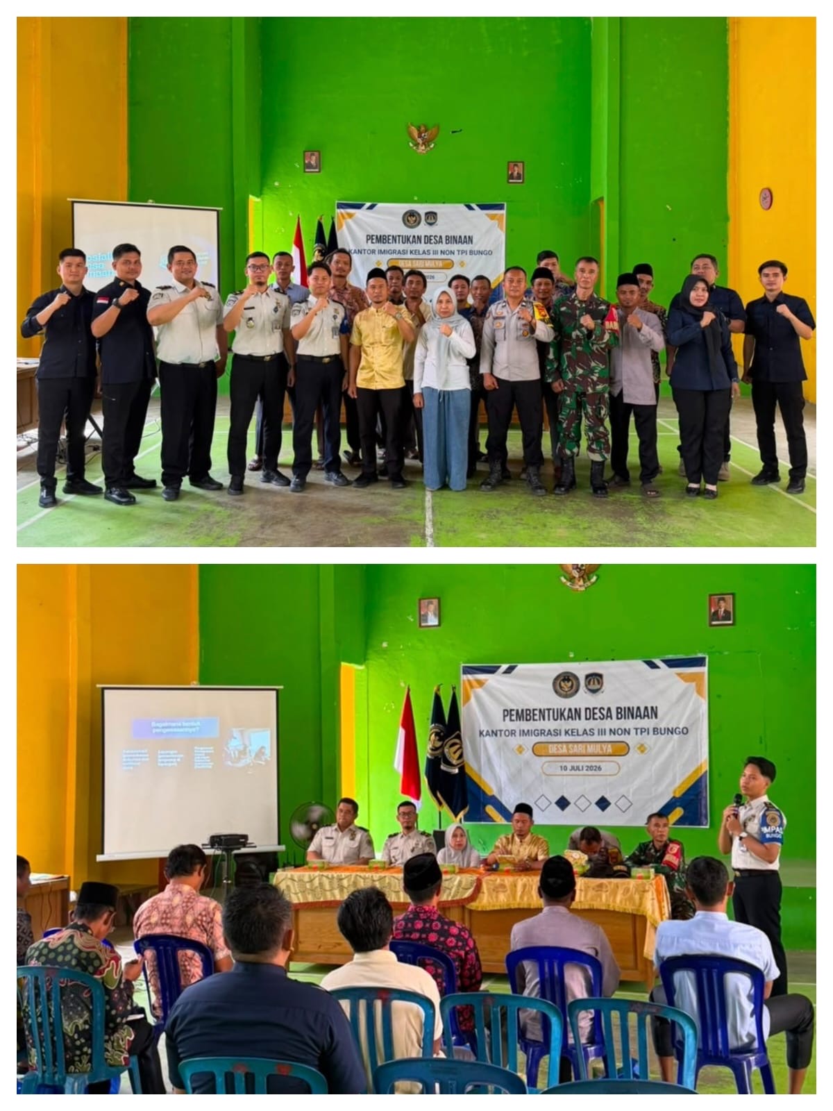 Kantor Imigrasi Kelas III Non TPI Bungo Bentuk Desa Binaan Imigrasi di Desa Sari Mulya, Kabupaten Tebo.
